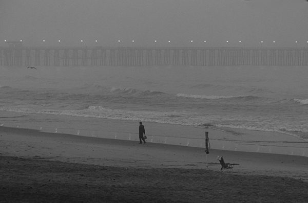Oceanisde , California fooggy morning with pier in the background